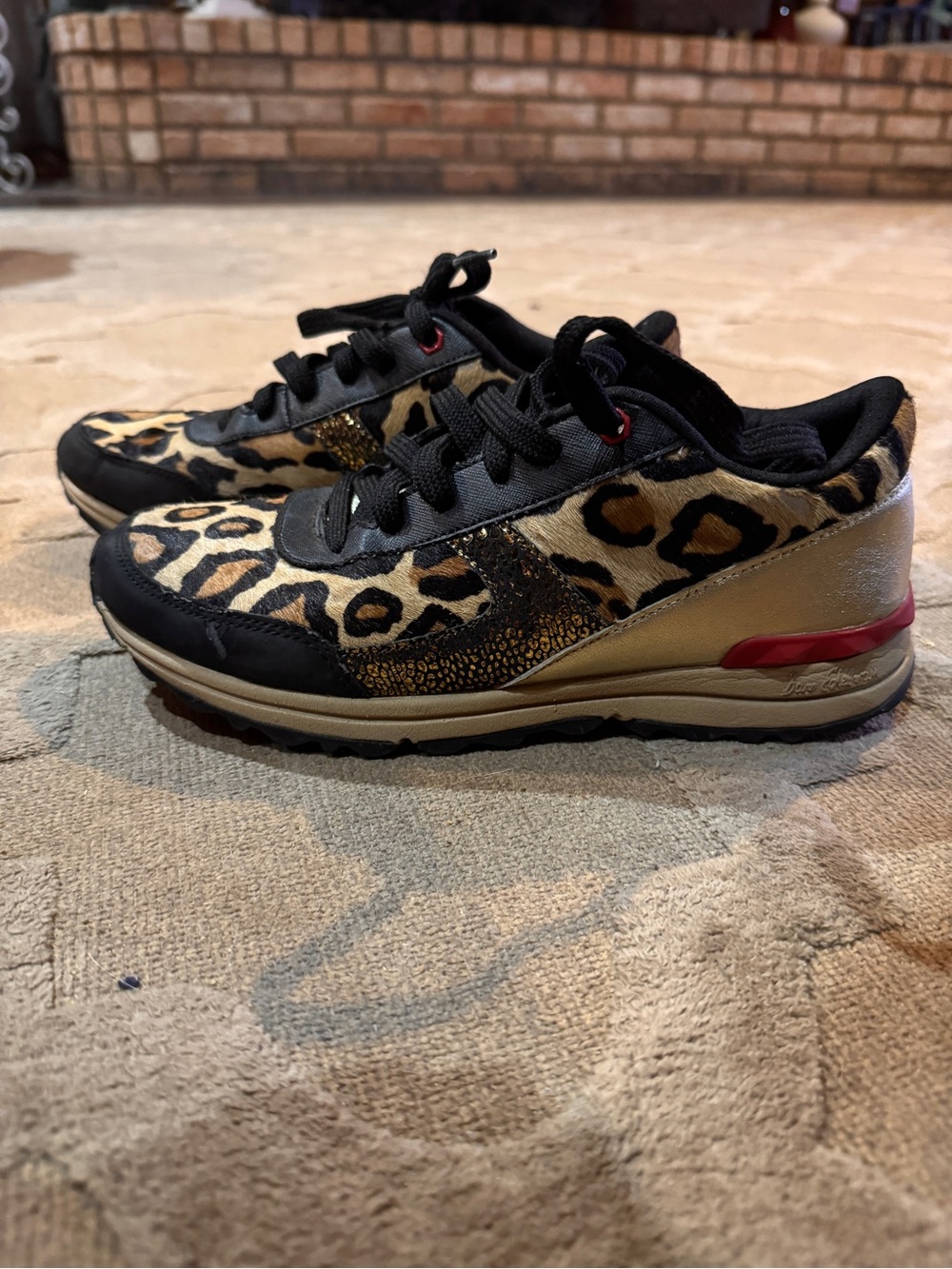 Sam Edelman Leopard Print Hide Women's Sneakers - Black & Tan